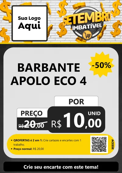 Modelo de Cartaz para Cartaz A4 Vertical com o tema Setembro Imbatível para Armarinho e Aviamentos