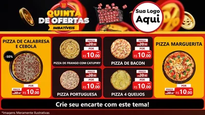 Modelo de TV para TV Horizontal com o tema Quinta de Ofertas Imbatíveis para Pizzaria