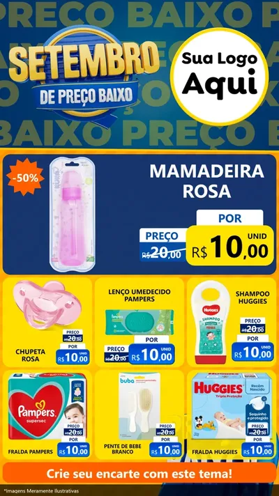 Modelo de Rede Social para Stories com o tema Setembro De Preço Baixo para Bebês