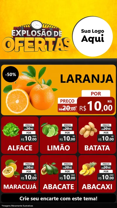 Modelo de Rede Social para Stories com o tema Explosão de Ofertas para Hortifrúti