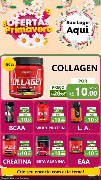 Modelo de Rede Social para Stories com o tema Ofertas de Primavera para Suplementos alimentares