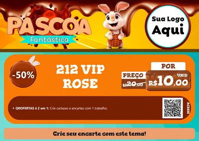 Modelo de Cartaz para Cartaz A4 Horizontal com o tema Páscoa Fantástica para Perfumes