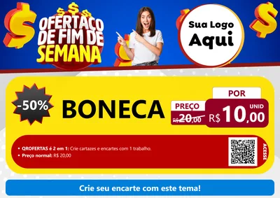 Modelo de Cartaz para Cartaz A4 Horizontal com o tema Ofertaço de Fim de Semana para Brinquedos