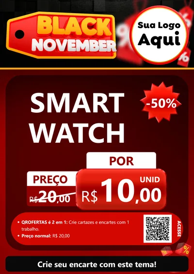 Modelo de Cartaz para Cartaz A4 Vertical com o tema Black November para Informática