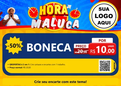 Modelo de Cartaz para Cartaz A4 Horizontal com o tema Hora Maluca para Brinquedos