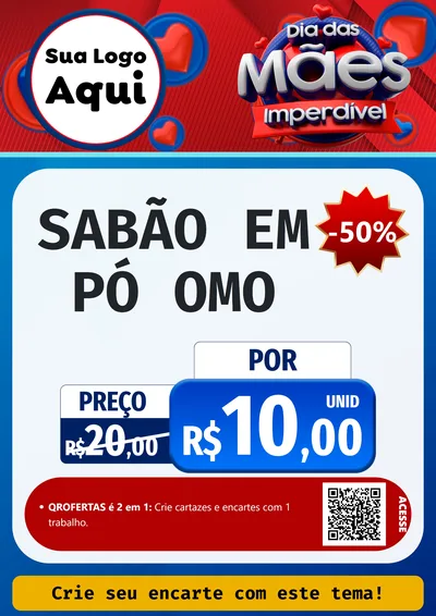Modelo de Cartaz para Cartaz A4 Vertical com o tema Dia Das Mães Imperdível para Produtos de Limpeza