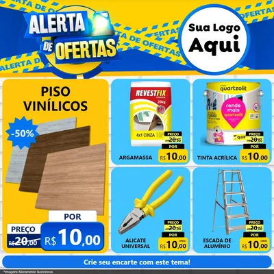 Modelo de Rede Social para Feed Facebook com o tema Alerta de Ofertas para Material para Construção