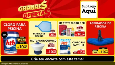 Modelo de TV para TV Horizontal com o tema Grandes Ofertas para Produtos para Piscina