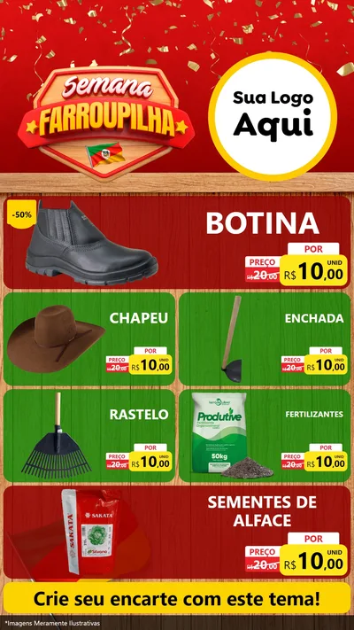 Modelo de TV para TV Vertical com o tema Semana Farroupilha para Agropecuária