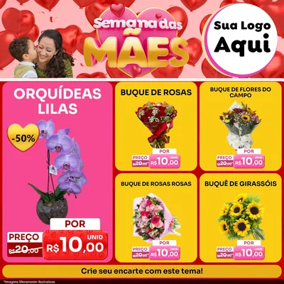 Modelo de Rede Social para Feed Facebook com o tema Semana Das Mães para Floricultura e jardim