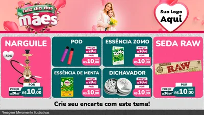 Modelo de TV para TV Horizontal com o tema Feliz Dia das Mães para Tabacaria