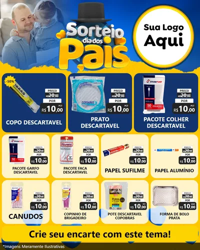 Modelo de Rede Social para Feed Instagram com o tema Sorteio Dia Dos Pais para Embalagens