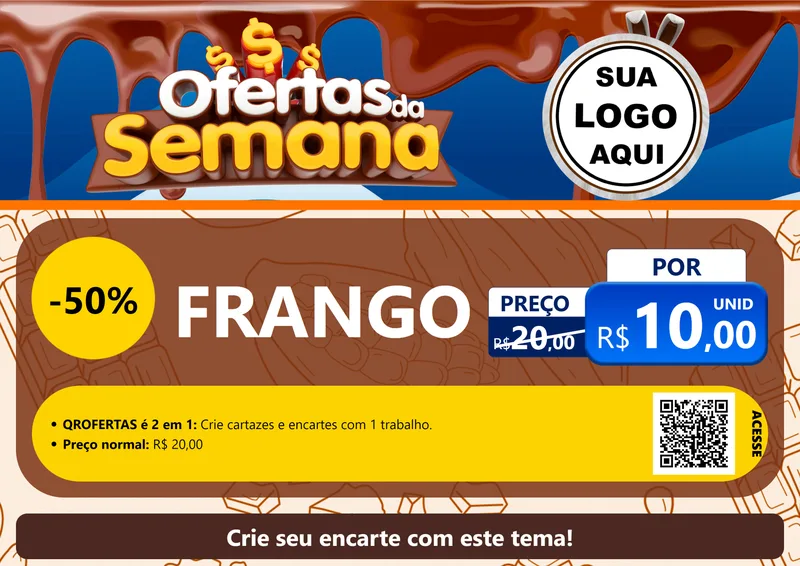 Modelo de Cartaz para Cartaz A4 Horizontal com o tema Ofertas da Semana - Páscoa para Assados