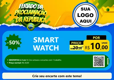 Modelo de Cartaz para Cartaz A4 Horizontal com o tema Feriado da Proclamação da República para Informática