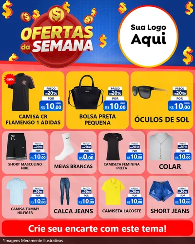 Modelo de Rede Social para Feed Instagram com o tema Ofertas Da Semana para Roupas e acessórios