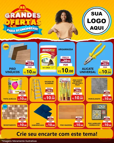 Modelo de Rede Social para Feed Instagram com o tema Grandes Ofertas Para Economizar! para Material para Construção
