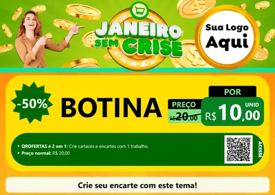 Modelo de Cartaz para Cartaz A4 Horizontal com o tema Janeiro Sem Crise para Agropecuária