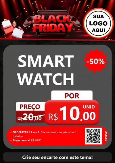 Modelo de Cartaz para Cartaz A4 Vertical com o tema Black Friday para Informática