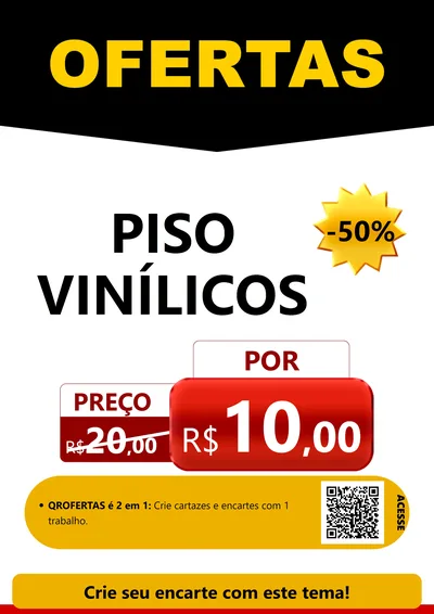 Modelo de Cartaz para Cartaz A4 Vertical com o tema Ofertas Preto e Vermelho Cartaz para Material para Construção