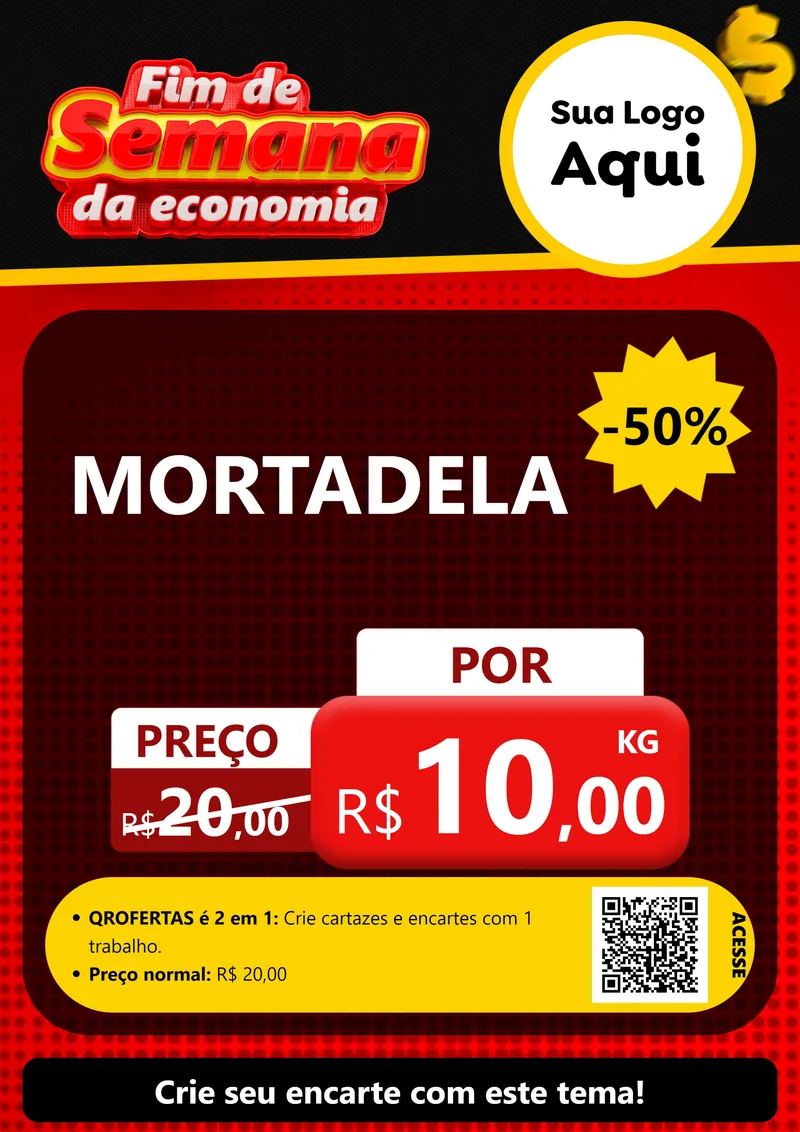 Modelo de Cartaz para Cartaz A4 Vertical com o tema Fim de Semana da Economia para Frios e Laticínios