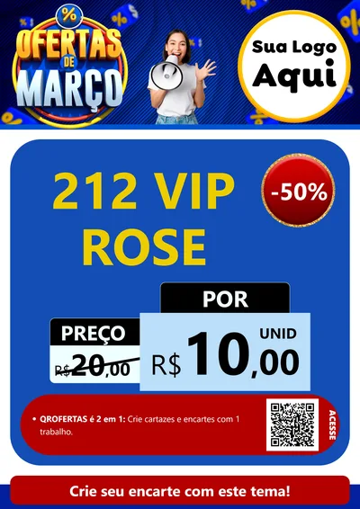 Modelo de Cartaz para Cartaz A4 Vertical com o tema Ofertas de Março para Perfumes