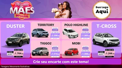 Modelo de TV para TV Horizontal com o tema Mês das Mães Imperdível para Concessionaria de Carros