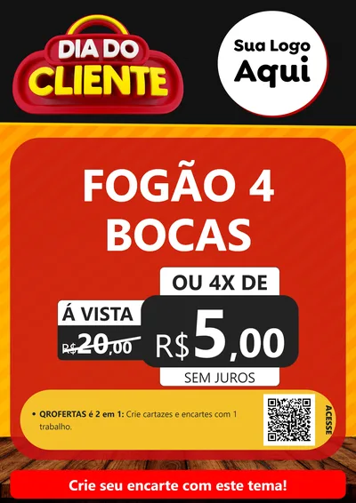 Modelo de Cartaz para Cartaz A4 Vertical com o tema Dia do Cliente para Móveis e Eletro