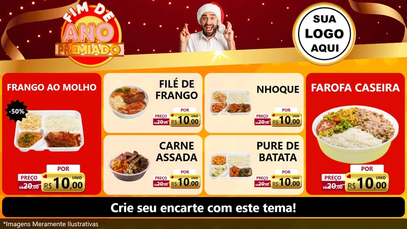 Modelo de TV para TV Horizontal com o tema Fim de Ano Premiado para Restaurante