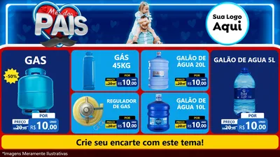 Modelo de TV para TV Horizontal com o tema Mês Dos Pais para Água e gás
