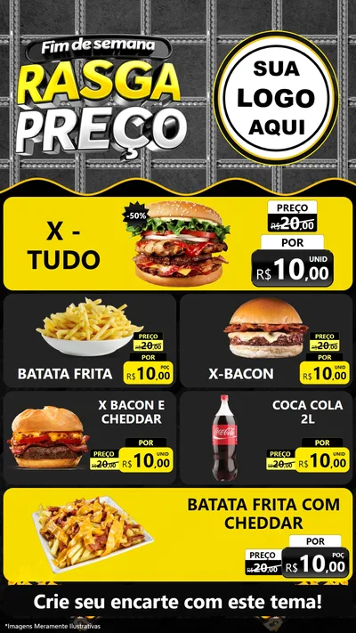 Modelo de TV para TV Vertical com o tema Fim de Semana Rasga Preço para Hamburgueria