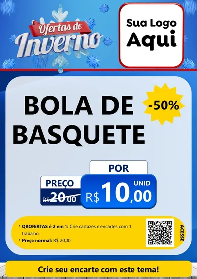 Modelo de Cartaz para Cartaz A4 Vertical com o tema Ofertas de Inverno para Artigos Esportivos