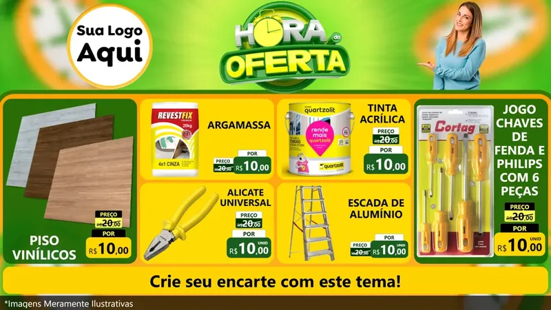 Modelo de TV para TV Horizontal com o tema Hora da Oferta para Material para Construção