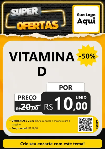 Modelo de Cartaz para Cartaz A4 Vertical com o tema Super Ofertas para Farmácia