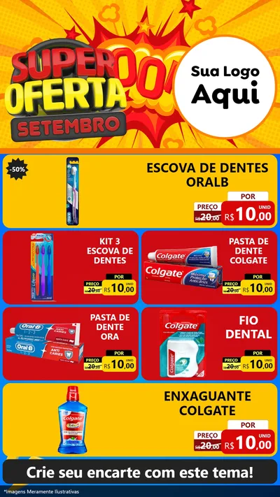 Modelo de TV para TV Vertical com o tema Super Oferta Setembro para Higiene Pessoal