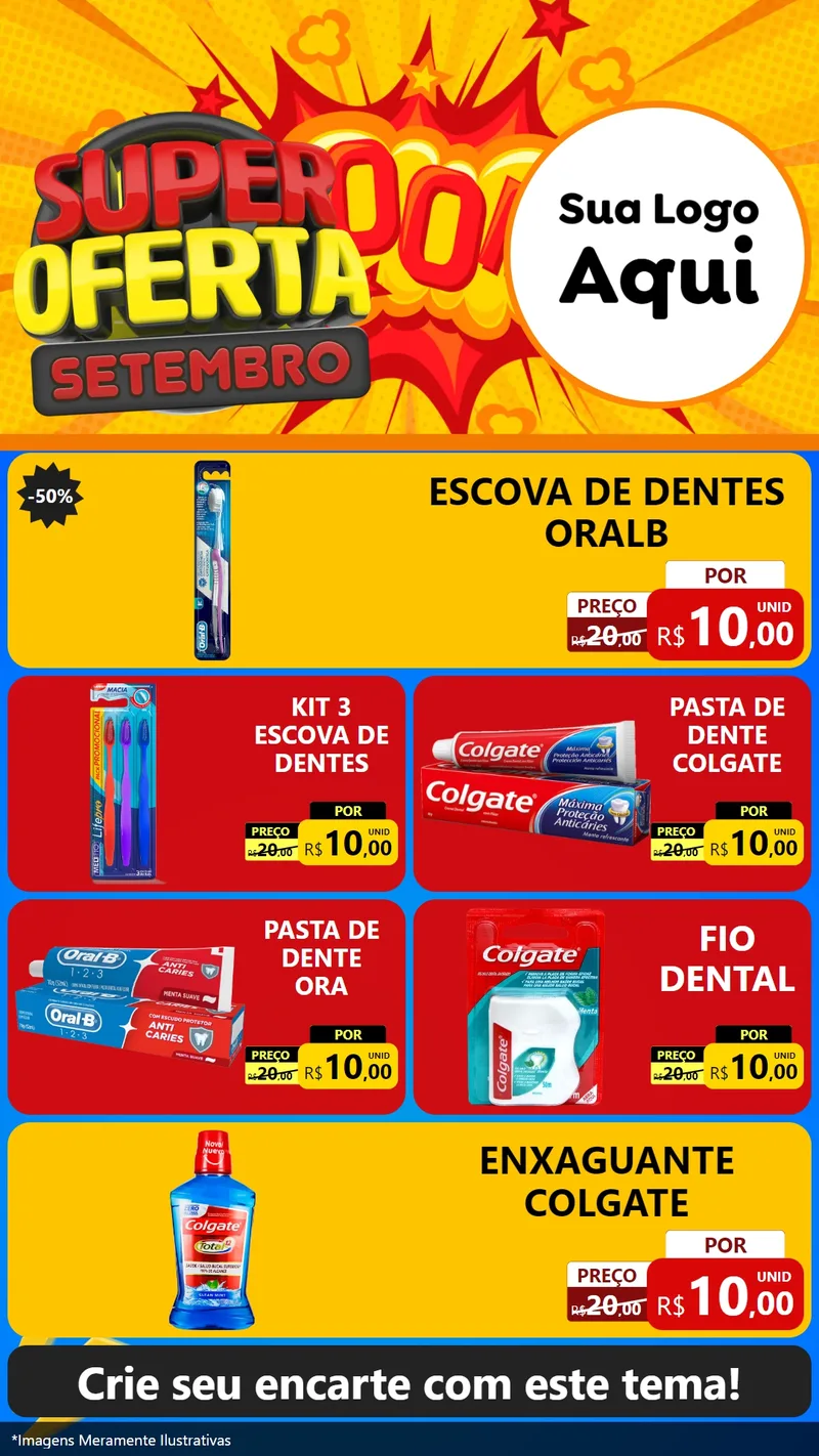 Modelo de TV para TV Vertical com o tema Super Oferta Setembro para Higiene Pessoal