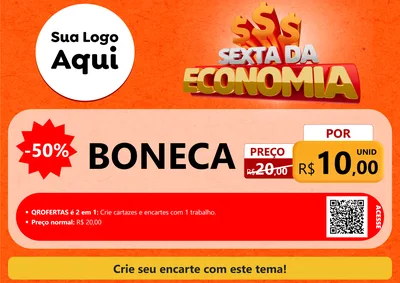 Modelo de Cartaz para Cartaz A4 Horizontal com o tema Sexta da Economia para Brinquedos