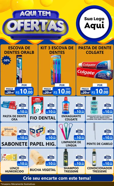 Modelo de Encarte para Encarte Grande com o tema Aqui Tem Ofertas para Higiene Pessoal