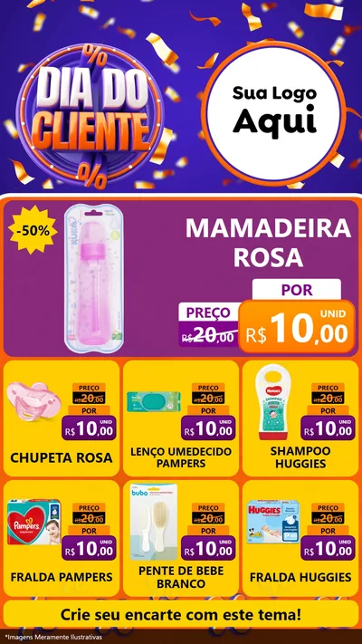 Modelo de Rede Social para Stories com o tema Dia do Cliente para Bebês