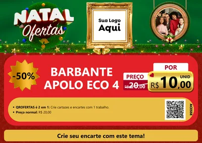 Modelo de Cartaz para Cartaz A4 Horizontal com o tema Natal de Ofertas para Armarinho e Aviamentos