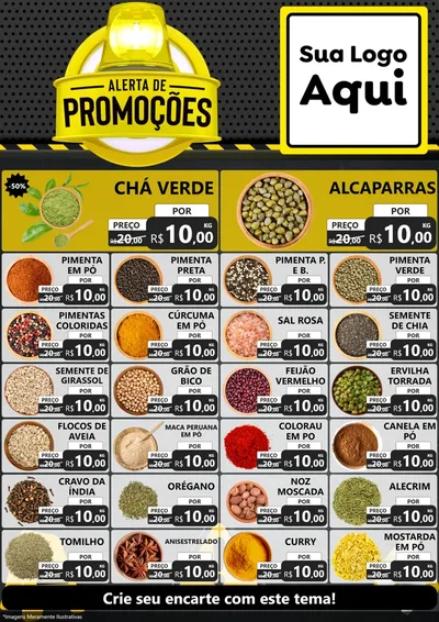 Modelo de Encarte para Encarte A4 Vertical com o tema Alerta de Promoções para Produtos Naturais