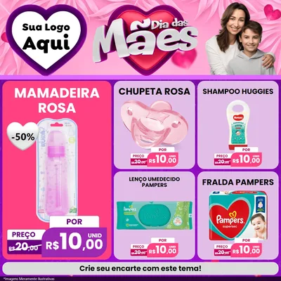 Modelo de Rede Social para Feed Facebook com o tema Dia das Mães para Bebês