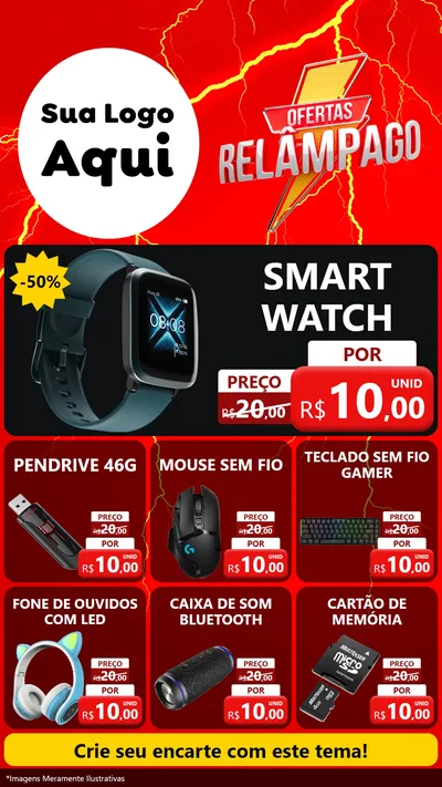 Modelo de Rede Social para Stories com o tema Ofertas Relâmpago para Informática
