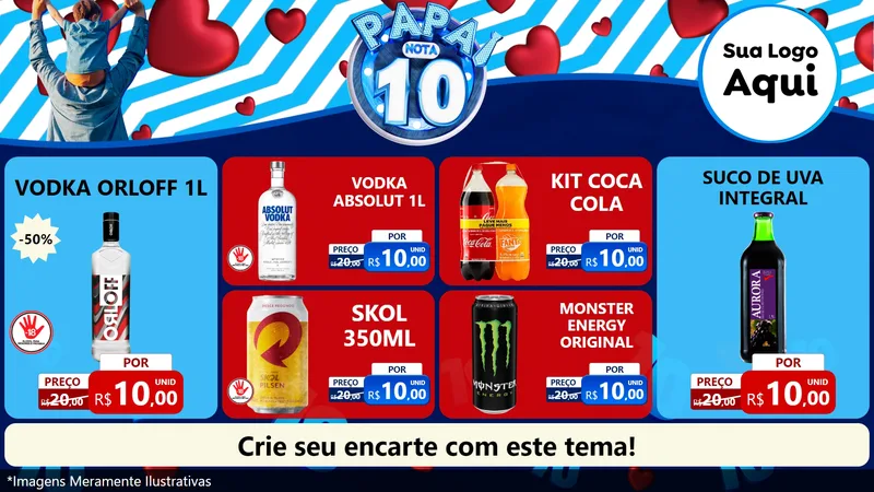 Modelo de TV para TV Horizontal com o tema Papai Nota 10 para Distribuidora de bebidas