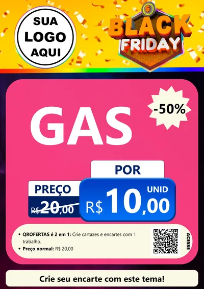 Modelo de Cartaz para Cartaz A4 Vertical com o tema Black Friday para Água e gás