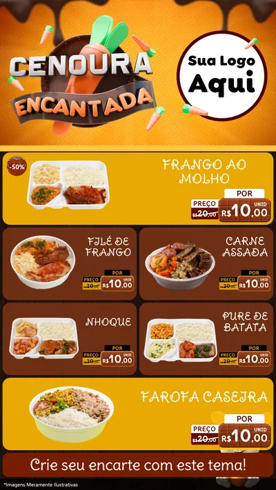 Modelo de TV para TV Vertical com o tema Cenoura Encantada - Páscoa para Restaurante