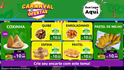 Modelo de TV para TV Horizontal com o tema Carnaval de Ofertas para Salgadaria