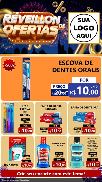 Modelo de Rede Social para Stories com o tema Réveillon de Ofertas para Higiene Pessoal