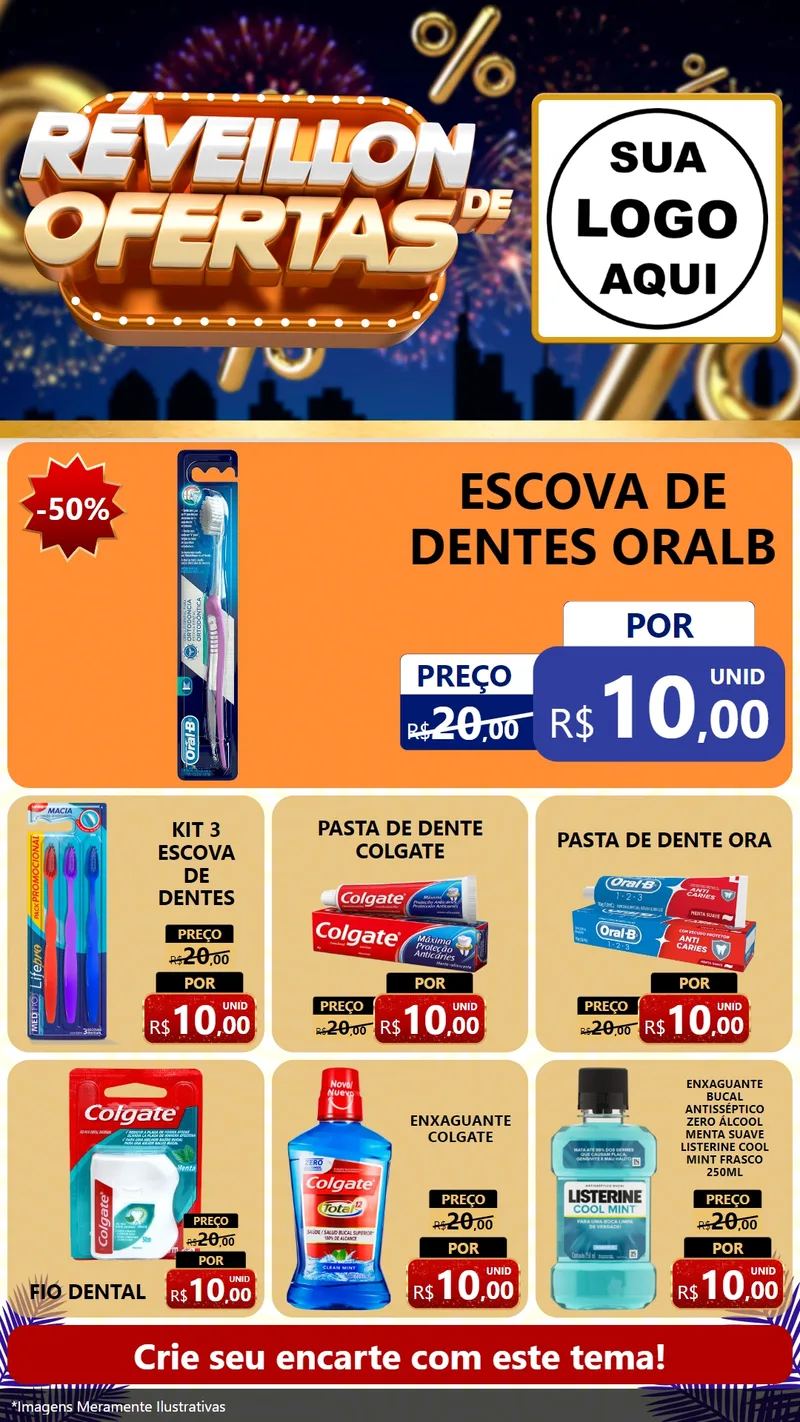 Modelo de Rede Social para Stories com o tema Réveillon de Ofertas para Higiene Pessoal