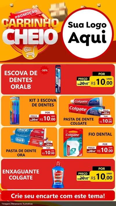 Modelo de TV para TV Vertical com o tema Promoção carrinho cheio para Higiene Pessoal