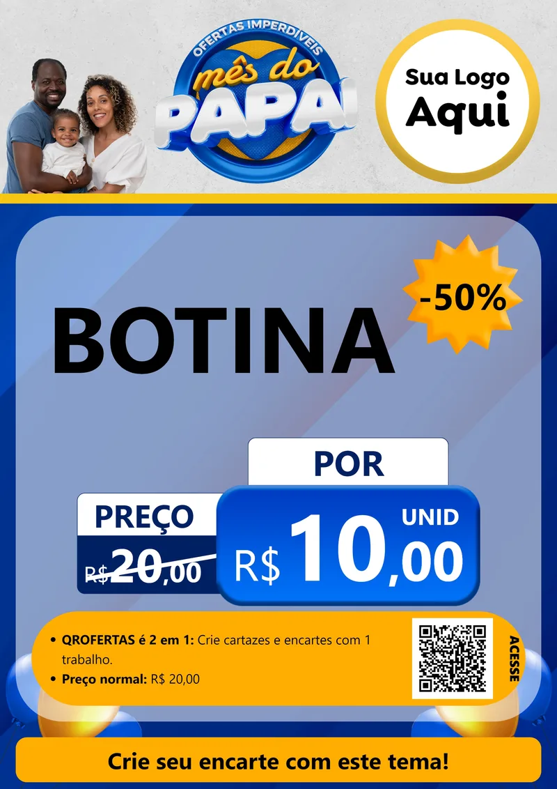 Modelo de Cartaz para Cartaz A4 Vertical com o tema Ofertas Imperdíveis Mês Do Papai para Agropecuária